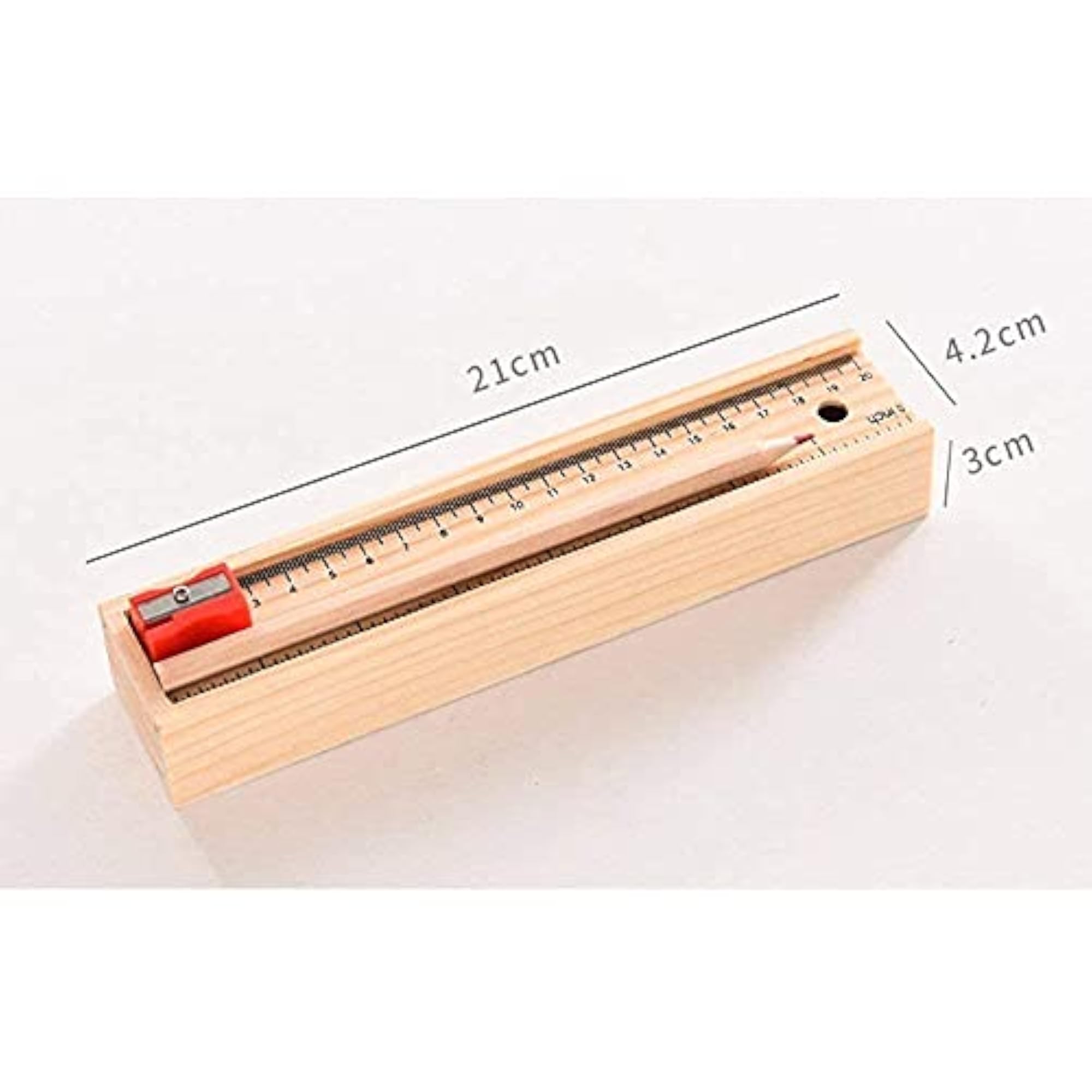 MOON CRAFT Wooden Pencil Box with 12 Crayon Colour Pencils