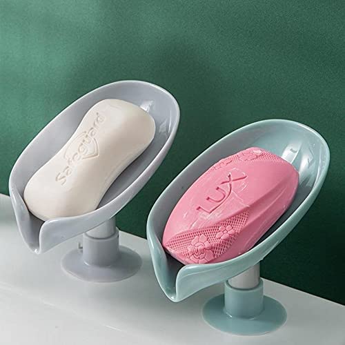 wemla Store Leaf-Shape Self Draining Soap Dish Holder, Easy Clean Soap Dish for Shower with Suction Cup Creative soap Box, for Bathroom, Kitchen, Bathtub, Wash basins (Multicolor),Pack of 1 (B0B24M4928) Amazon Price History, Amazon Price Tracker