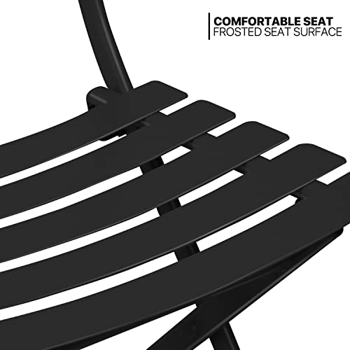 Monibloom A07-CB-001-3S-BK 3 Piece Patio Bistro Set, Folding Outdoor Metal Patio Furniture Sets Round Table And Chairs thumb #3