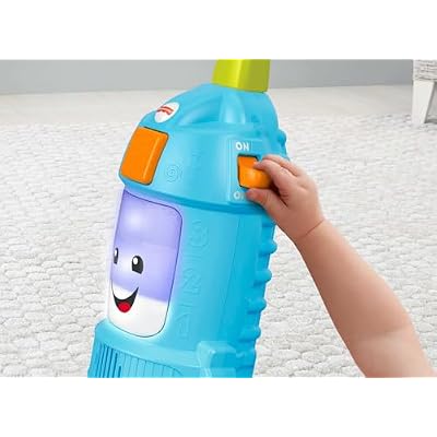 Fisher-Price Toddler Toy Laugh & Learn Light-Up Learning Vacuum Musical Push Along for Pretend Play Infants Ages 1+ Years