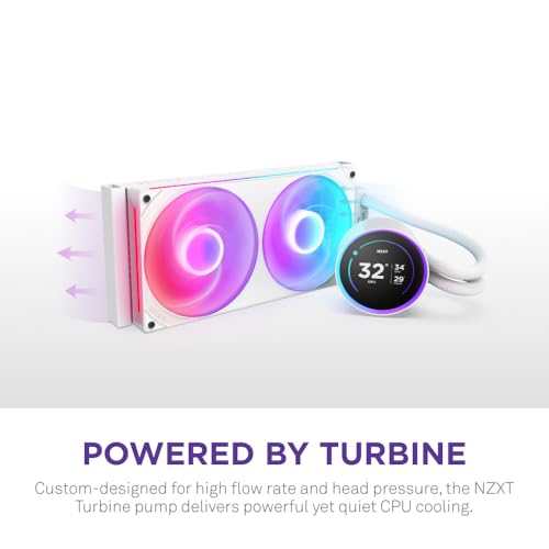 Image of NZXT Kraken Elite 280 RGB 2024 - AIO CPU Liquid Cooler - 280mm Radiator - F280 RGB Core Fan - Customizable 2.72 inch IPS LCD - NZXT Turbine Pump - AMD AM5, AM4 - Intel LGA 1851 /1700, 1200 /115X - White