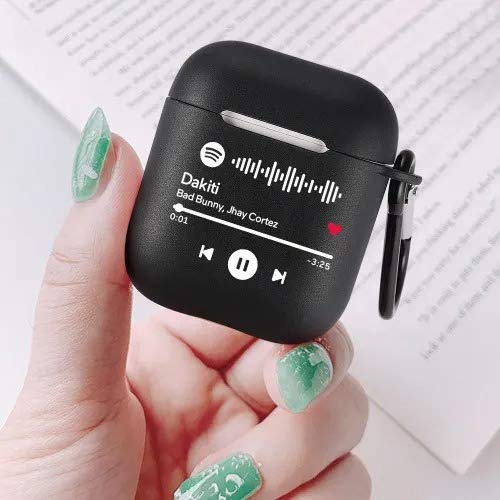 Custom Airpod Case for Women Men Scannable Spotify Code Cute Airpod Case 2&1 Funny Cool Case Cover Skin Personalized Silicone Protective Cover, Black Apple Airpod Case Birthday Valentine's Day Gift - Thumbnail 3