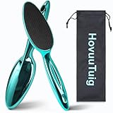 HovuuTuig Nano Glas Hornhautentferner mit Reisetasche– Sanfte Fußpflege mit Langgriff für nasse & trockene Füße | Schnelle Hornhautentfernung, ergonomisch & effizienter als Bimsstein (Metallic Grün)