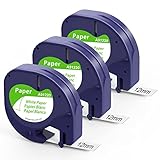 cinta dymo letratag 12mm Packing : Fimax letratag recambio white paper × 3pcs