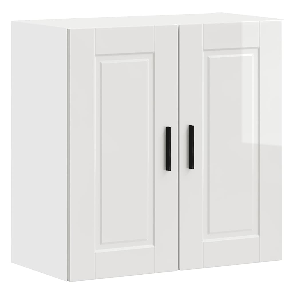 vidaXL Küchen-Hängeschrank Porto Hochglanz-Weiß Holzwerkstoff, Wandschrank Küche, Wandschrank, Oberschrank, Küchenschrank, Hängeschrank