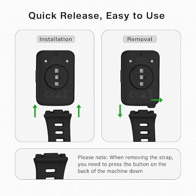 Image of Kapture Straps Compatible with Huawei Band 10 /8 /9, Huawei band 9 Strap TPU Watch Straps - Quick Release Watch Bands Soft Waterproof Watch Strap for Men Women