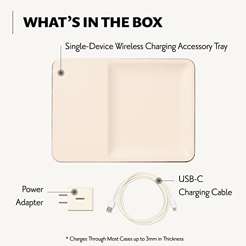 Courant Catch:3 Classics - Italian Leather Wireless Charging Station and Valet Tray (Bone) - Compatible with iPhone 16, 15, 14, 13, 12, 11, Galaxy S24, S23, S22, S21, S20, Note, AirPods, AirPods Pro - Thumbnail 6