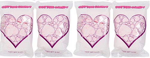 Pink Classic Cotton Candy For Birthday Party Favors 2.6 Ounce Bags Bulk Pack of 4