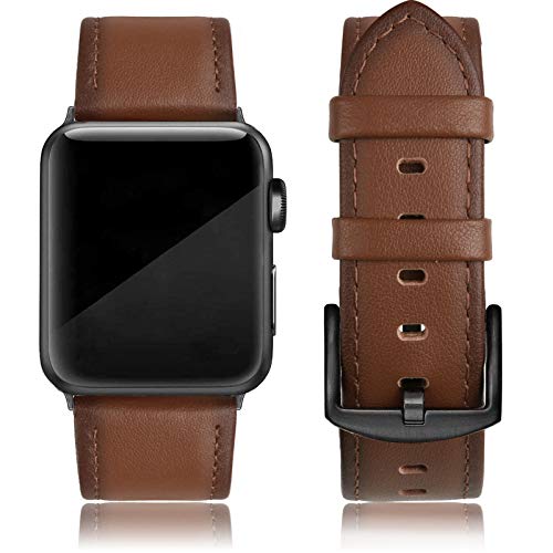 EDIMENS Leather Bands Compatible with Apple Watch 49mm 45mm 42mm 44mm Band Men Women, Vintage Genuine Leather Wristband Replacement Band Compatible for Apple Watch iwatch Series 8 7 6 5 4 3 2 1 SE2 SE