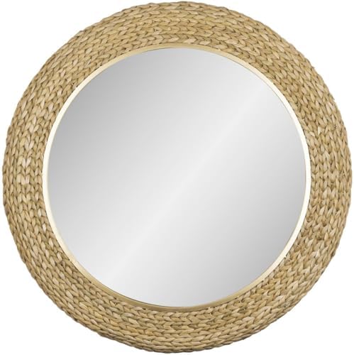 Athena Mirror French Gold/Natural Seagrass