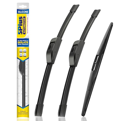 5 PLUS® Silicone Windshield Wipers Replacement for 2016 2017 2018 2019 2020 2021 2022 HONDA Pilot Wiper Blades(Set of 3),Automotive Replacement Windshield Wiper Blades For My Car-26"/24"/14" by 5 PLUS - Used condition - US$14.27