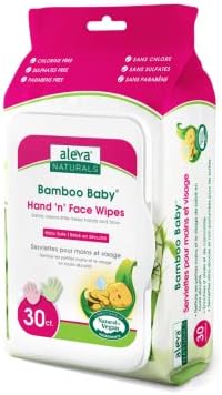 Aleva Naturals Bamboo Baby Hand and Face Wipes | Natural and Organic Ingredients | Cleans and Moisturizes | Extra Strong, and Ultra Soft - 30 count