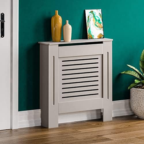 Vida Designs Milton Radiator Cover Grey Traditional Painted MDF Cabinet, Small
