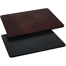 Flash Furniture Glenbrook 2 Pack 24 x 42 Rectangular Table Top with Black or Mahogany Reversible Laminate Top