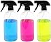 EPAuto 3 Pack Heavy Duty Chemical Resistant Empty Bottles with Sprayer (16 oz), Slender Clear Gray