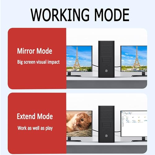UVOOI DisplayPort to HDMI Adapter 4K 2-Pack, DP to HDMI Adapter, Male Display Port to HDMI Female Connector for Laptop Computer Monitor TV Projector and More-Not Bidirectional - Thumbnail 7