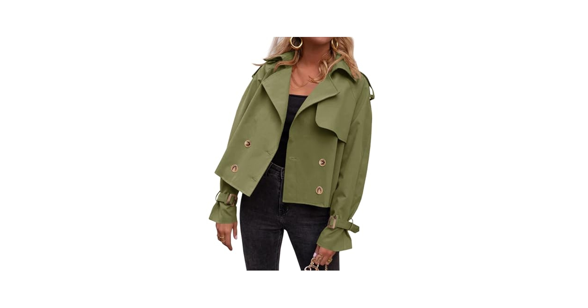Amazon.com: Tankaneo Womens Cropped Trench Coat Oversized