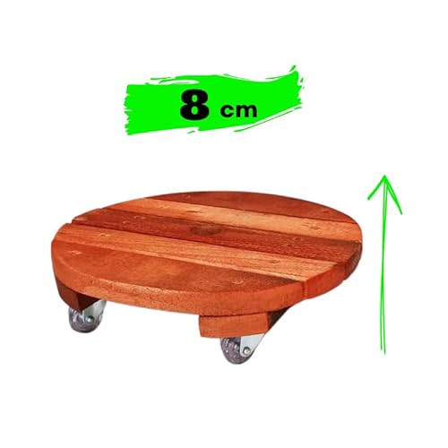 Suporte Vaso Plantas 30cm Roda Rodizio Giratorio Cristal Redondo