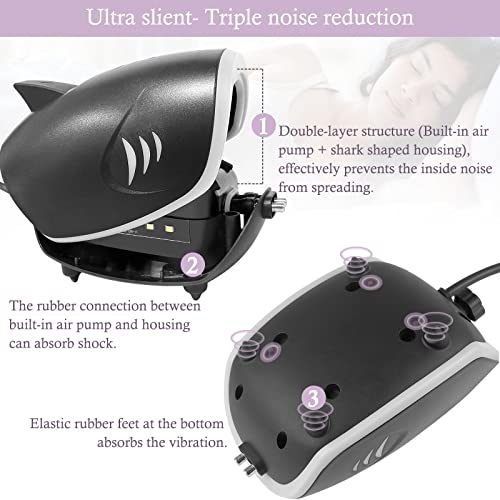 Hitop 6W Silent Aquarium Air Pump - 160Gph Large Air Volume Fish Aerator, Adjustable Oxygen Pump For Fish Tank Up To 200 Gallon #TOP2