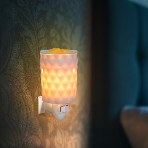 Bobolyn Plug in Wall Wax Warmer - Pluggable Ceramic Wax Melt Warmer Electric Wall Mount Wax Melt Melter Fragrance Aroma Warmer for Scented Wax Tart Cube Aromatherapy Home Office Bedroom Decor Gifts