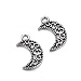 100 pcs vintage Tibetan Silver Plated moon Charms Metal Pendants for Jewelry Making DIY Handmade Craft 18x12mm