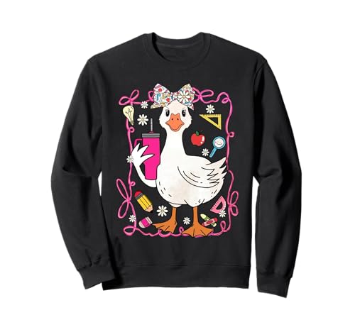 Coquette Silly Goose Preppy Floral Teacher Back To School Sweatshirt