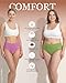 TANSTC Unterhosen Damen Unterwäsche Weich Baumwolle, 5er Pack Unterwäsche Frauen, Stretch Hohe Taille Panties Damen, Atmungsaktive Sexy Slip Damen, L, Schwarz Rosa Lila Blau Grün 6 Farben Einfarbig