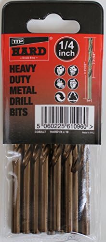TTP HARD Drills Bits 1/4-Inch, 10 X Imperial Drill Bits Cobalt for Drilling Harder Metals Stainless Chrome Aluminum Cast Iron