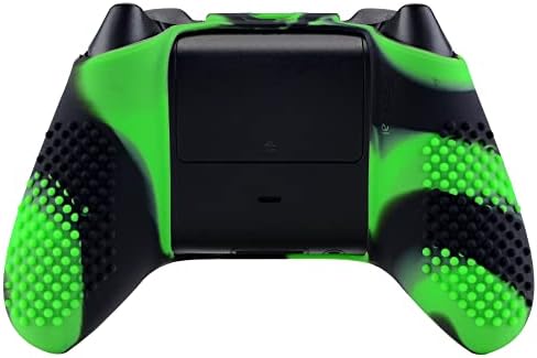 eXtremeRate PlayVital Anti-Slip Silicone Cover Skin for Xbox Series X/S Controller with Thumb Grip Caps, 3D Studded Edition Soft Rubber Case Protector for Xbox Core Controller - Green & Black — view 8