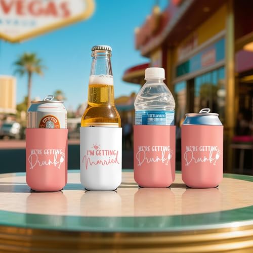 Image of 12 Pcs Bachelorette Party Can Coolers, Neoprene Insulated Can Sleeves Drink Holders for Bridal Shower Decorations, Bachelorette Party Favors for Bride Bridesmaid Gifts, Standard