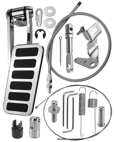 QLZOZB - QLZOZB Billet Floor Mount Aluminum Gas Pedal with 36" Stainless Steel Throttle Cable, Universal - -9%
