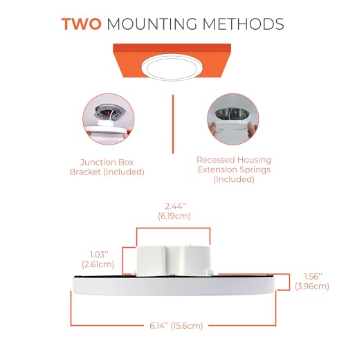 HALO 4 in Round Integrated LED Surface Mount Recessed Downlight Trim 6-Pack, Selectable CCT 2700K-5000K, Wet Rated for Shower and Outdoor Lighting Applications, Energy Star, White - SMD4R07FS5-6PK by HALO - Used condition - Image 5