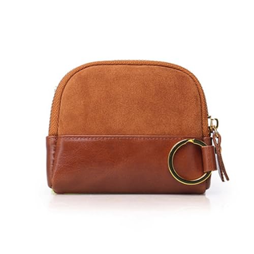 1 Pcs Leather Zipper Coin Purse Shell Shape Wallet With Key Ring, Coin Organizer, Change Holder,Card Case, Mini Leather Zipper Storage Bag for Men & Women