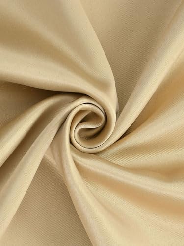 Image of 100% Blackout Curtains for Window- 4 Feet (Pack of 1) | Black Back Coated Fabric |Heat & Noise Insulation | Eyelet Curtains for Living Room & Bedroom |Gold