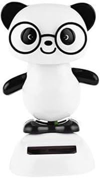 1Pc Solar Dancing Panda Bear Tiger - Shaking Dancing, Dancing Animal Figurine for Car Interior Home Desk Decorations Solar Power Kits,Car Dashboard Ornament, Car AccessoriesBlack and White