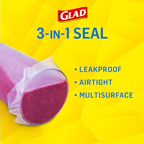 Glad Press'N Seal Plastic Food Wrap, 100 Square Foot Roll, Pack of 3, (Package May Vary) by Glad - Image 2