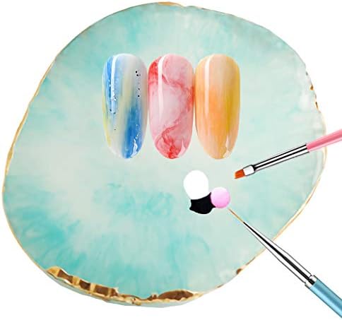 DSDecor Resin Nail Art Palette Nail Painting Makeup Palette Tray Cosmetic Nail Gel Polish Colors Mixing Pallet (Blue)