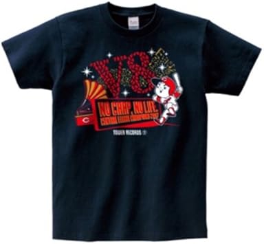 Amazon 広島東洋カープ タワーレコード No Carp No Life 2017 優勝記念tシャツ ネイビー S 広島東洋カープ タワーレコード Tシャツ カットソー