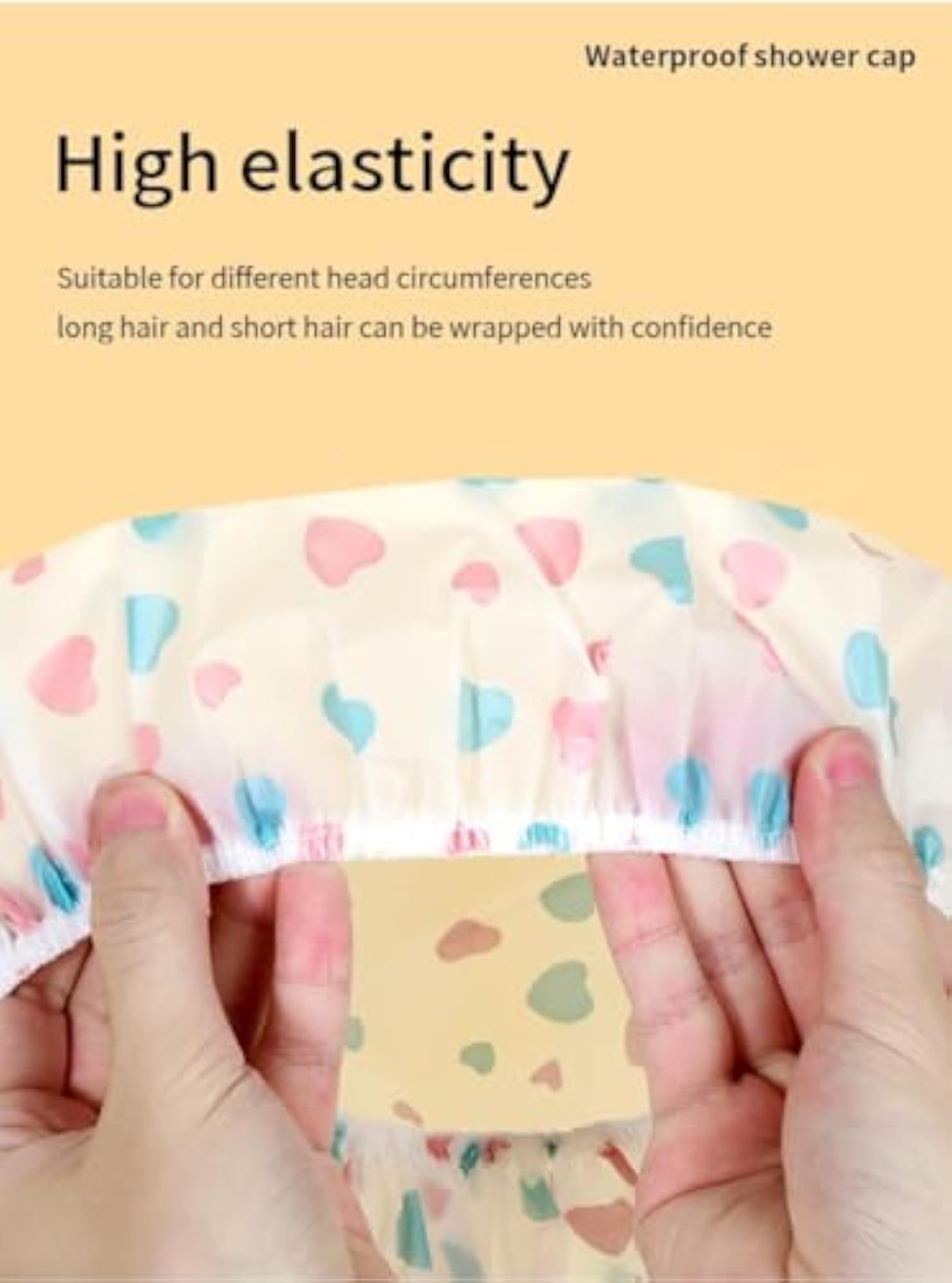 2 Pcs Eva Reusable Waterproof Shower Caps for Women & Men