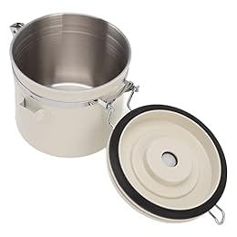 KIMISS Airtight Coffee Canister 304 Less Steel Valve with Scoop for Ground Coffee Tea Food Storage Containers Small 1.2L Professional Accessories for Use (Small 1.2L)