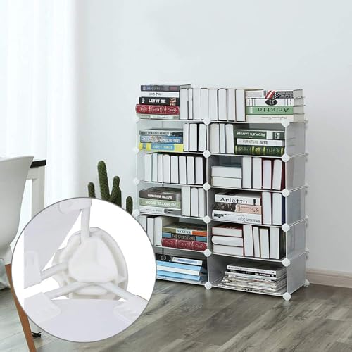 Luabue 40pcs Verbindungsstücke für Steckregalsystem Kunststoff Verbinder Steckregal Weiß Verbinder Plastikverbindungsstück für DIY Steckregalsystem Regale Lagerregale Schrank