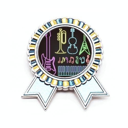 Broche guitare en métal style néon pour sublimer vos vestes