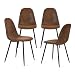 Produktbild MEUBLE COSY Esszimmerstühle 4er Set Vintage Küchenstühle Polsterstuhl Wohnzimmerstuhl Retro Sessel mit Rückenlehne, Wildledersitz, Metallbeine, Braun