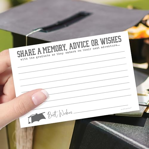 m&h invites 2025 Blue Graduation Wishes and Advice Cards - 50 Count - Share A Memory, Advice and Wishes for Grad of Class of 2025 Party Decorations - Thumbnail 4