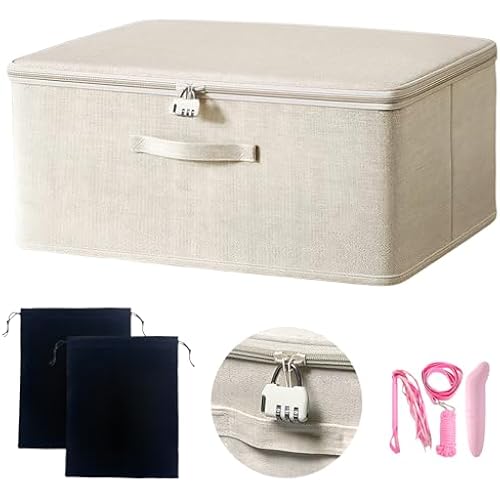 Lockable Game Toy Storage Bag Organizer 15 x 10 x 6.3 Inch, Off White