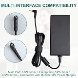 Micacorn 180 W zasilacz sieciowy ładowarka kompatybilna z MSI GF63 GF65 GS65 GS66 GF62 GL62 GS70 GF72 GL72 GF75 Thin Gaming Laptop Stealth Sword Bravo Alpha Katana GF66 GF76 (7.4/5.5/4) .5mm) 5mm)