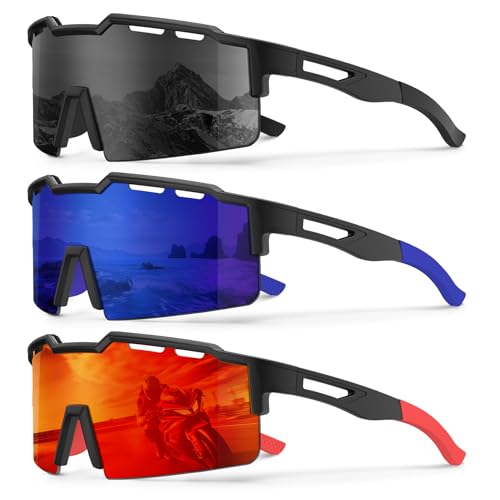KALIYADI Polarized Sport-Sunglasses-Men Cycling Sunlasses: L