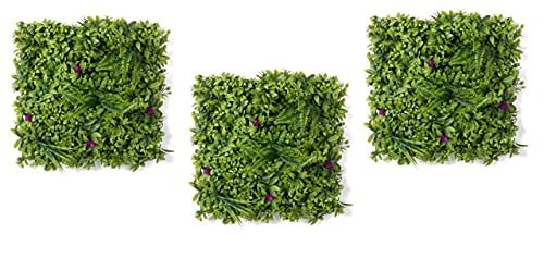 Golden Cart Artificial Wall Grass for Home Decoration (3 Pcs) I Grass Mat for Wall I Vertical Garden Artificial Wall Plants (Green & Purple Design, 50cm X 50cm X 5cm, Pack of 3) (B099QJ4BYB) Amazon Price History, Amazon Price Tracker