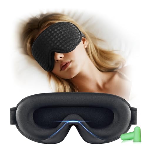 Sleep Mask, Eye Mask, Zero Eye Pressure Sleeping Eye Mask- 100% Blackout 3D Sleep Masks for Men & Women- Eye Masks for Sleeping Suitable for Travel