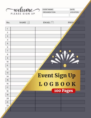 Event Sign Up Logbook: Guest Sign-In Sheets for Meetings, Workshops